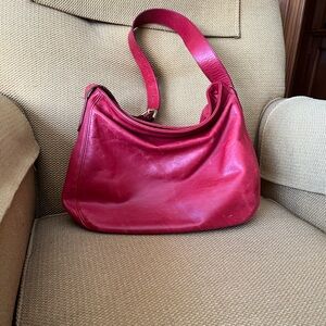 Cherry 🍒 Red Leather Coach Hobo Shoulder Bag